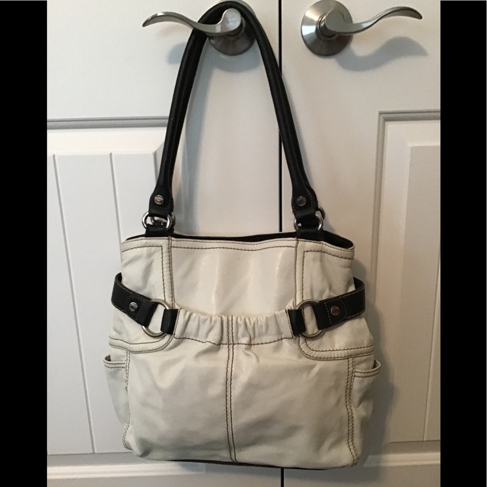 😊Tignanello White Large Hobo Shoulder Bag